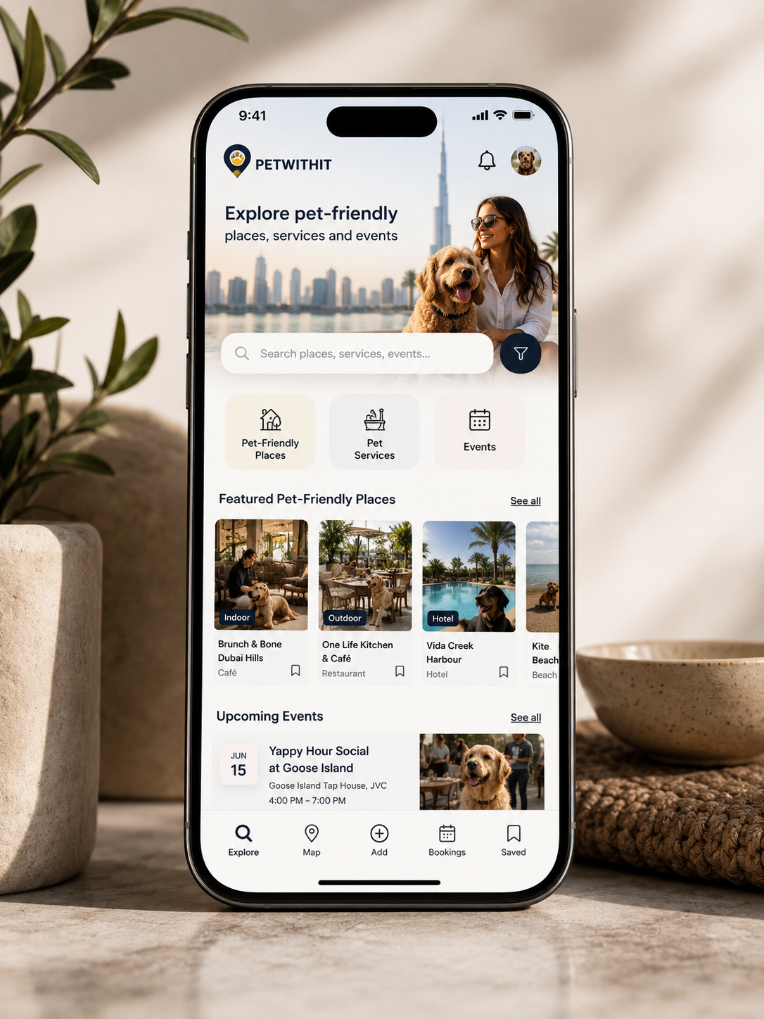 PETWITHIT app shown on a mobile device
